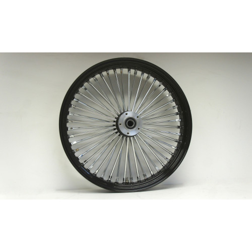 PartzBiz HD: 4425272-ล้อหน้า Fat King Spoke ขนาด 21” 48 โครเมียม ขอบล้อสีดำ WWW ชุดยาง Harley