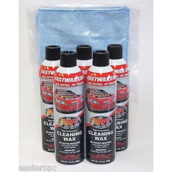 PartzBiz HD FW1 X5 & MF X2 - 5 กระป๋อง FW1 FASTWAX Waterless Wash Carnauba Car Wax ฟรีเรือ + ผ้าไมโครไฟเบอร์