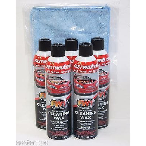 PartzBiz HD: 4425210-5 กระป๋อง FW1 FASTWAX Waterless Wash Carnauba Car Wax ฟรีเรือ + ผ้าไมโครไฟเบอร์