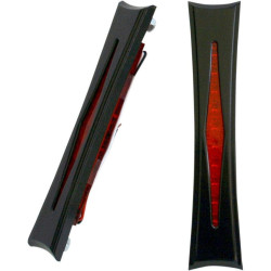 PartzBiz HD DS20401747 - Accutronix Black Diamond Red Lens LED Sadddlebag Bag Lights Turn Signals Brake | BL01-IB 2040-1747 20401747