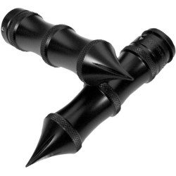PartzBiz HD DS06302785 - Accutronix Black Knurled Tribal Custom 1" Grips Harley TBW Touring & Softail