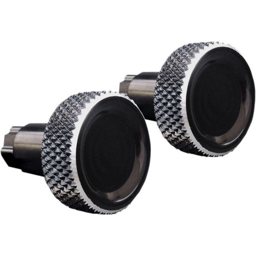 PartzBiz HD: 4425049-Accutronix สีดำ Round Knurled Saddlebag Latch Levers Harley FLH/T 14-18 | SLK01-KN PartzBiz HD: 4425049-Accutronix สีดำ Round Knurled Saddlebag Latch Levers Harley FLH/T 14-18 | SLK01-KN