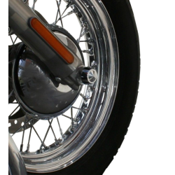 PartzBiz HD DS02141982 - Accutronix Chrome 25mm Elite Front Axle Cap Harley Touring Softail Dyna 07-Up