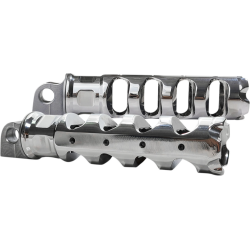 PartzBiz HD DS16202305 - Accutronix Chrome Muzzle Brake Folding Footpegs Pair Harley Male Mount PartzBiz HD DS16202305 - Accutronix Chrome Muzzle Brake Folding Footpegs Pair Harley Male Mount