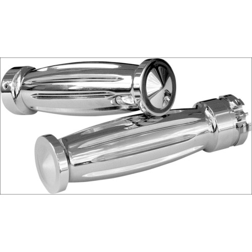 PartzBiz HD: 4425035-มือจับ Chrome สไตล์โกธิคเพชรแบบกำหนดเองของ Accutronix สำหรับคันเร่งสาย Harley