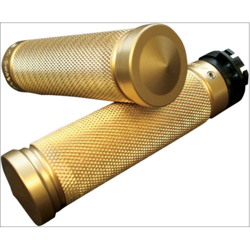 PartzBiz HD: 4424998-Accutronix Custom Gothic Style Brass Hand Grips for Harley Cable Throttle | GR100-K5 PartzBiz HD: 4424998-Accutronix Custom Gothic Style Brass Hand Grips for Harley Cable Throttle | GR100-K5