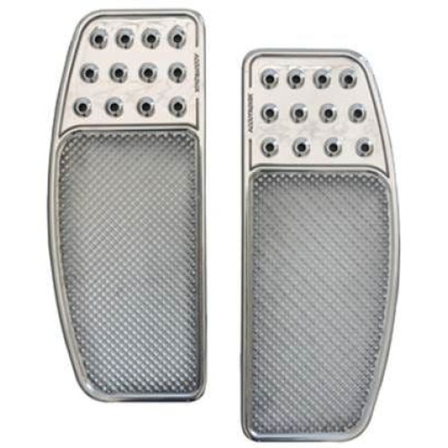 PartzBiz HD: 4425009-Accutronix FBF01-DOC Chrome Knurled Drilled Front Floorboards Harley 84-Up