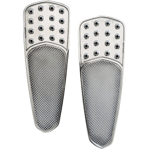 PartzBiz HD: 4425010-Accutronix FBF01-KDTC Chrome Drilled TearDrop Front Floorboards Harley 84-Up