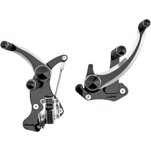 PartzBiz HD: 4425014-Accutronix FC405-SIN Diamond Black Plus +6 Forward Controls Harley 14-18 FLH/T | FC405-SIN