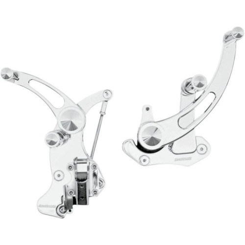 PartzBiz HD: 4424973-Accutronix FC405-SSC Slotted Chrome Plus +6 Forward Controls Harley 14-18 FLH/T | FC405-SSC