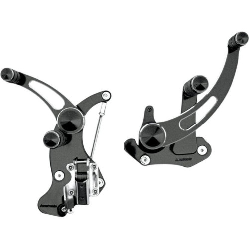 PartzBiz HD: 4424974-Accutronix FC405-SSN Slotted Black Plus +6 Forward Controls Harley 14-18 FLH/T | FC405-SSN