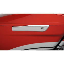 PartzBiz HD DS35011015 - Alloy Art Chrome LED Lighted Saddlebag Hinge Covers CNC Harley Touring 14-Up