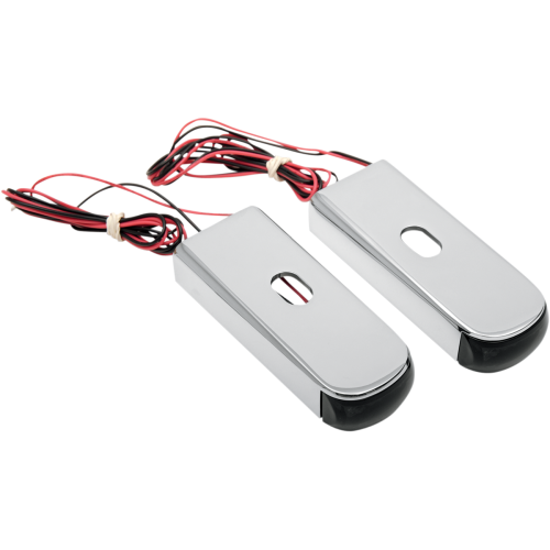PartzBiz HD: 4424814-โลหะผสม Art Chrome W/สีแดง LED เลนส์ควัน Fender Strut LED MARKER Light สำหรับ Harley Dyna 2006-2014 PartzBiz HD: 4424814-โลหะผสม Art Chrome W/สีแดง LED เลนส์ควัน Fender Strut LED MARKER Light สำหรับ Harley Dyna 2006-2014
