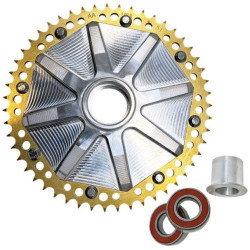 PartzBiz HD DS12102506 - Alloy Art Gold Cush Drive Carrier 51T การแปลงโซ่ Harley Touring 09-20