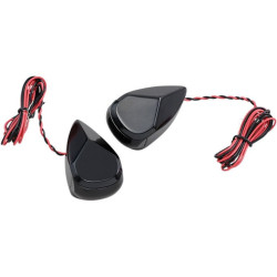 PartzBiz HD DS20201726 - โลหะผสม Art MRL-2B สีดำพร้อมเลนส์ควันและไฟ LED สัญญาณไฟเลี้ยว LED สีแดง 98-19 Harley davidson electra road street glide king cvo ไฟเลี้ยววิ่งอัพเกรดแสงที่กำหนดเอง