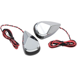 PartzBiz HD DS20201725 - โลหะผสม Art MRL-2C Chrome Finish พร้อมเลนส์ควันและไฟ LED สัญญาณไฟเลี้ยว LED สีแดง 98-19 Harley davidson electra road street glide king cvo ไฟเลี้ยววิ่งอัพเกรดแสงที่กำหนดเอง