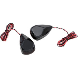 PartzBiz HD DS20201729 - โลหะผสม Art MRL-3B สีดำพร้อมเลนส์สีแดงและไฟ LED สัญญาณไฟ LED สีแดง 98-19 Harley davidson electra road street glide king cvo ไฟเลี้ยววิ่งอัพเกรดแสงที่กำหนดเอง