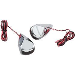 PartzBiz HD DS20201728 - โลหะผสม Art MRL-3C Chrome Finish พร้อมเลนส์สีแดงและไฟเลี้ยว LED สีแดงสัญญาณ 98-19 Harley davidson electra road street glide king cvo ไฟเลี้ยววิ่งอัพเกรดแสงที่กำหนดเอง