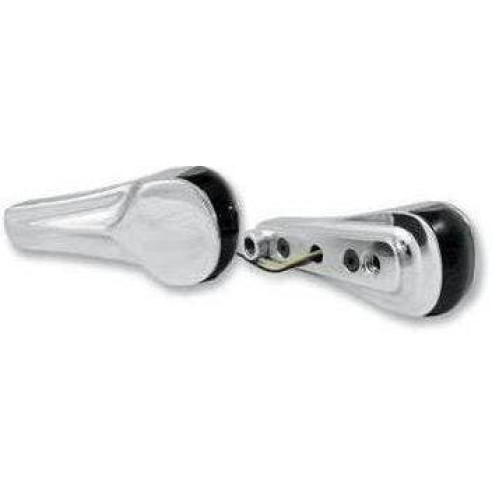 PartzBiz HD: 4424779-Alloy Art Road Glide Chrome สัญญาณไฟเลี้ยว LED แบบครีบด้านหน้าพร้อมไฟสีเหลืองอำพัน | อาร์จีเอฟเอส2-1