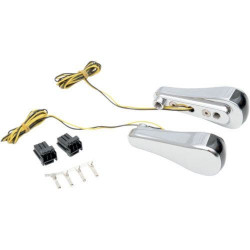 PartzBiz HD DS20200476 - Alloy Art Road Glide Chrome สัญญาณไฟเลี้ยว LED เรียบหน้าพร้อมไฟสีเหลืองอำพัน | อาร์จีเอฟเอส1-1