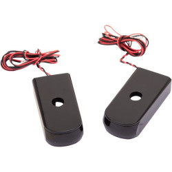 PartzBiz HD DS20201766 - โลหะผสมศิลปะ SSL-SB-2B ที่อยู่อาศัยสีดำพร้อมเลนส์ควันและไฟ LED Strut Marker สีแดง 18-19 Harley davidson softail FL street bob slim custom ไฟรถจักรยานยนต์อัพเกรด