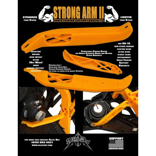 PartzBiz HD: 4424722-Alloy Art Strong Arm II Inner Fairing Speaker Support Brackets FLH Harley 58938-96C / 58939-96C PartzBiz HD: 4424722-Alloy Art Strong Arm II Inner Fairing Speaker Support Brackets FLH Harley 58938-96C / 58939-96C