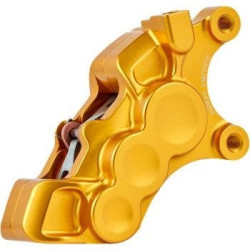 PartzBiz HD AN02-228 - Arlen Ness 02-228 Gold 6-Piston Caliper for 11.8" Disc Front Left Harley Custom