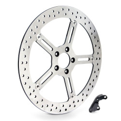 PartzBiz HD AN02-972 - Arlen Ness 02-972 Brake 15" Rotor Left Hub Mount Harley 5-Bolt 06-17 1710-3323 17103323 263795 sportster dyna fat boy bob slim low xl electra road street glide king best for performance power braking galfer