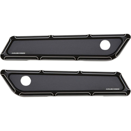 PartzBiz HD: 4424502-Arlen Ness 03-585 Black Beveled Saddlebag Latch Hinge Covers for Harley 14-21