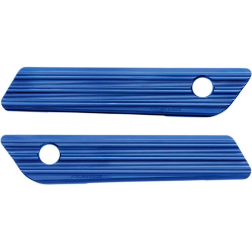 PartzBiz HD: 4424506-Arlen Ness 03-604 Blue Saddlebag Latch Covers Billet Pair Harley Touring 14-21