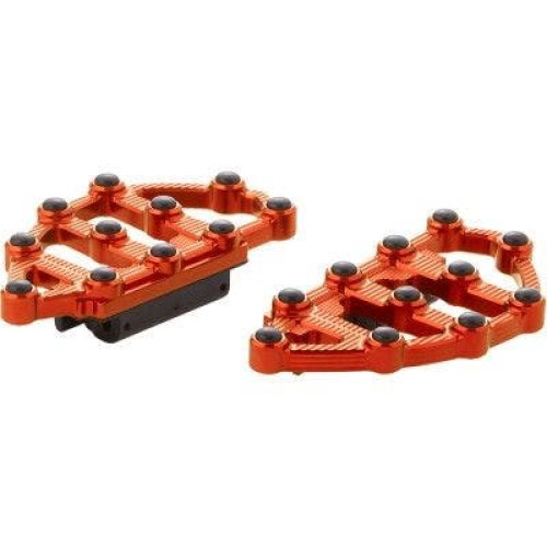PartzBiz HD: 4424458-Arlen Ness 06-877 Orange Billet Aluminum MX Floorboards Rear Harley 99-Up 1621-0997 16210997