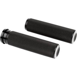 PartzBiz HD AN07-310 - Arlen Ness 07-310 Black Dual Ring 1-1/4" Grips for Throttle By Wire Harley 76-Up