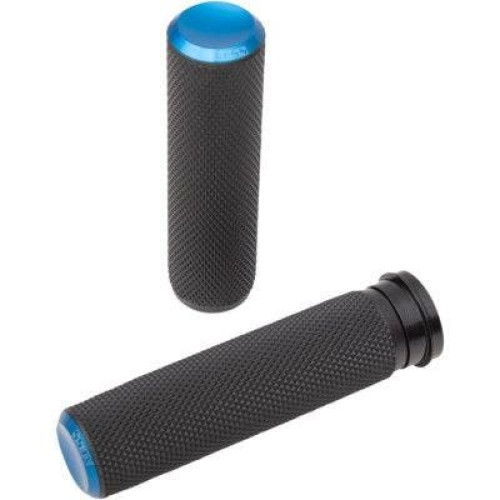 PartzBiz HD: 4424436-Arlen Ness 07-345 Blue Fusion Knurled ปลอกแฮนด์ 1” สำหรับคันเร่ง By Wire Harley 76-Up