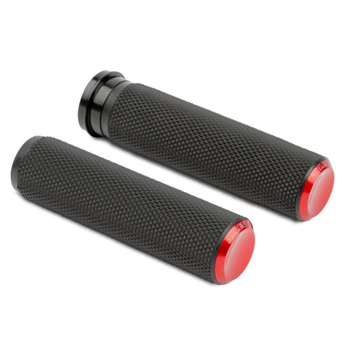 PartzBiz HD: 4424437-Arlen Ness 07-346 Red Fusion Knurled ปลอกแฮนด์ 1” สำหรับคันเร่งแบบ Wire Harley 76-Up