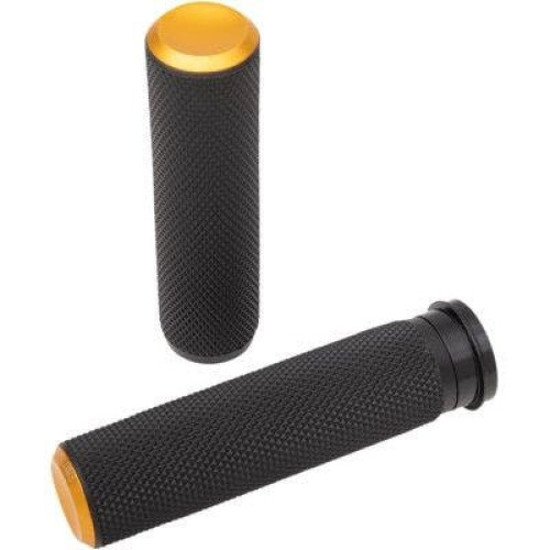 PartzBiz HD: 4424438-Arlen Ness 07-347 Gold Fusion Knurled ปลอกแฮนด์ 1” สำหรับคันเร่ง By Wire Harley 76-Up