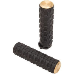PartzBiz HD AN07-354 - Arlen Ness 07-354 Brass Air Trax 1" Grips for Cable Throttle Harley 76-Up