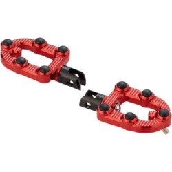 PartzBiz HD AN07-946 - Arlen Ness 07-946 Red Billet MX Driver Footpegs Set 18-Up Harley Softail