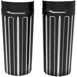 PartzBiz HD AN20-057 - Arlen Ness 10 Gauge Black Plus + 2 Upper Slider Covers Cow Bells Harley 86-13 | 20-057 PartzBiz HD AN20-057 - Arlen Ness 10 Gauge Black Plus + 2 Upper Slider Covers Cow Bells Harley 86-13 | 20-057