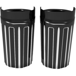 PartzBiz HD AN20-017 - Arlen Ness 10 Gauge Black Upper Slider Hot Legs Covers Cow Bells Harley 86-13 | 20-017 PartzBiz HD AN20-017 - Arlen Ness 10 Gauge Black Upper Slider Hot Legs Covers Cow Bells Harley 86-13 | 20-017