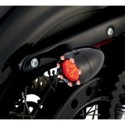 PartzBiz HD AN12-746 - Arlen Ness 12-746 ไฟเลี้ยว LED สีดำ/แดง Bullet Deuce ไฟเลี้ยวด้านหลัง Harley