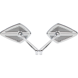 PartzBiz HD AN13-127 & AN13-129 - Arlen Ness 13-127 13-129 Chrome Left & Right Diamond Forged Mirrors PAIR 0640-1198 0640-1200 06401198 06401200 263856 263858