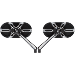PartzBiz HD AN13-164 & AN13-166 - Arlen Ness 13-165 13-167 Black Right & Left Deep Cut Mirrors Universal PAIR 06401205 06401207 0640-1205 0640-1207 263863 263865