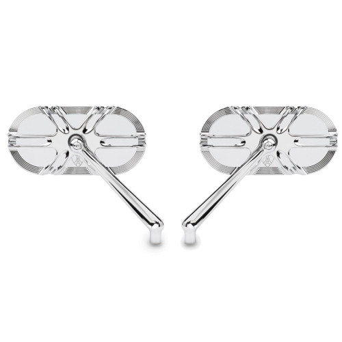 PartzBiz HD: 4424319-Arlen Ness 13-165 13-167 Chrome Right & Left Deep Cut Mirrors Universal PAIR 0640-1206 0640-1208 06401206 06401208 263864 263866