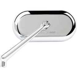 PartzBiz HD AN13-171 - Arlen Ness 13-171 Chrome Forged Oval Left Hand Short Stem Billet Mirror Universal Harley Davidson Metric 0640-1333 06401333 264293 Tucker Rocky Drag Specialties Parts Unlimited