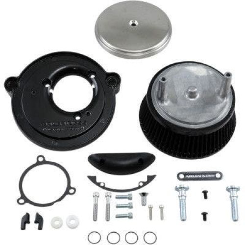 PartzBiz HD: 4424238-Arlen Ness 18-344 Stainless Big Sucker Stage 1 เครื่องฟอกอากาศ Harley M8 17-Up ใหม่ที่ดีที่สุดแบบกำหนดเอง touring softail bagger dresser chopper ไส้กรองอากาศอัพเกรดประสิทธิภาพการเปลี่ยน