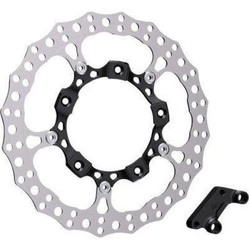 PartzBiz HD: 4424154-Arlen Ness 300-004 14” ชุดโรเตอร์เบรกใหญ่ด้านหน้าขวาสีดำ Harley Touring FLH/T
