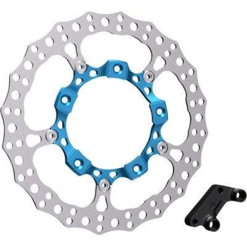 PartzBiz HD: 4424155-Arlen Ness 300-001 14” ชุดโรเตอร์เบรกใหญ่หน้าซ้ายสีน้ำเงิน Harley Touring FLH/T
