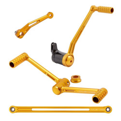 PartzBiz HD AN420-101 - Arlen Ness 420-101 Gold Speedliner Foot Controls ส้นเท้า/นิ้วเท้า Shifter Harley FLH