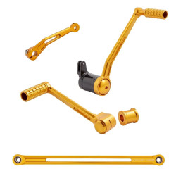PartzBiz HD AN420-104 - Arlen Ness 420-104 Gold Speedliner การควบคุมเท้า Solo Toe Shifter Harley 08-up FLH