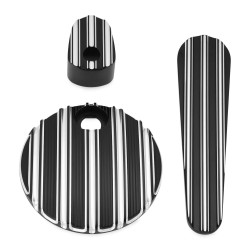 PartzBiz HD AN91-136 - Arlen Ness Black 10 Gauge Dash Accessory Pack ระบบจุดระเบิด Fuel Door Dash 08-13 | 91-136